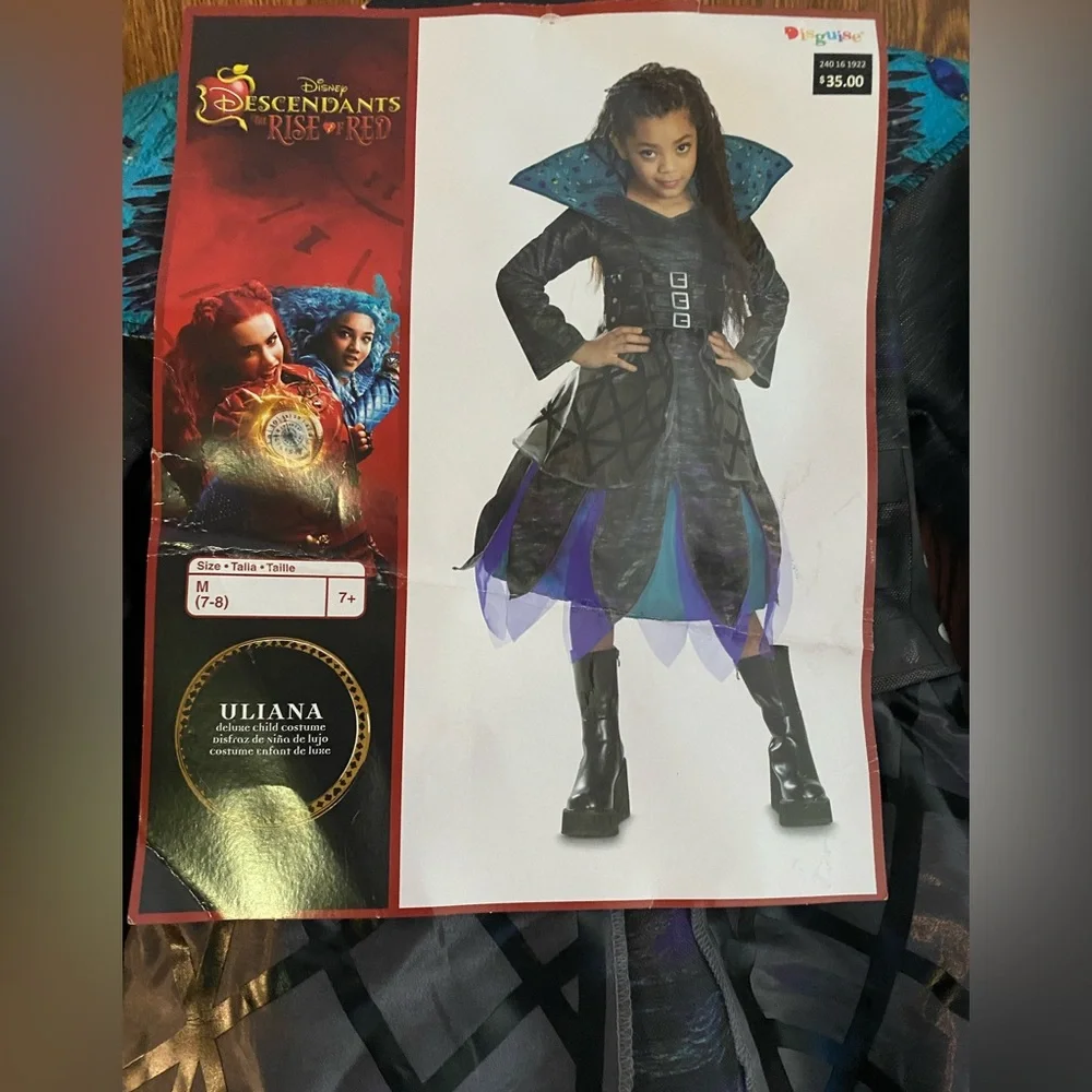 Disney Descendants Uliana Black and Blue Costume NWT.  Size medium. Cosplay